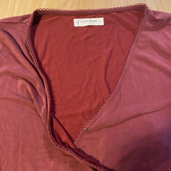 Lucky Brand Faux Wrap V-Neck with Side Tie - Picture 5 of 11